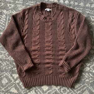 Women's American Eagle Brown Cable Knit Sweater Small